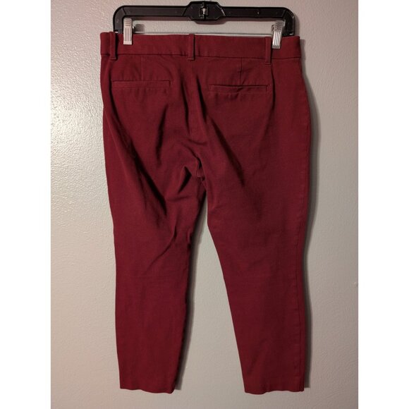 Gap Womens Pants 8P Petite Signature Skinny Ankle Burgundy Stretch Career - Picture 3 of 7